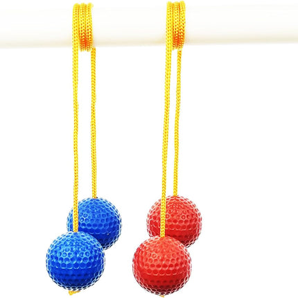 6 Pack Ladder Balls Toss Ball Replacement with Storage Bag for Match (Red Blue) Red Blue.