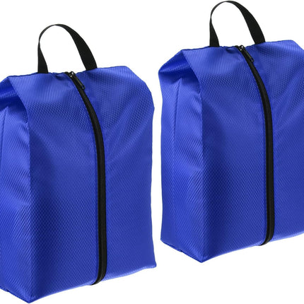 Shoe Bags for Travel, 2 Pack Portable Nylon Bag with Zipper Waterproof Storage Organizer Travel Outdoor, Blue -.