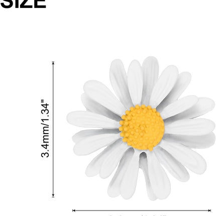 Daisy Pin, Flower Women Brooch Lapel Pins Sunflower Suit Pin for Shirt Hat Cardigan Sweater Decorate Tie Tacks Back Clutch Jewelry Gifts White -.