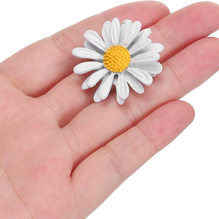 Daisy Pin, Flower Women Brooch Lapel Pins Sunflower Suit Pin for Shirt Hat Cardigan Sweater Decorate Tie Tacks Back Clutch Jewelry Gifts White -.