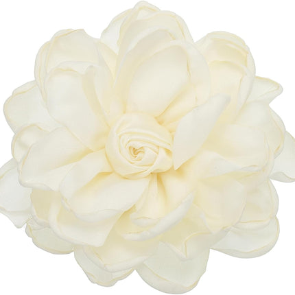 Rose Flower Hair Clips, Fabric Brooch Pins for Women Wedding Party Dance Dress Clothes Accessories Valentine's Day Gifts Cream -.