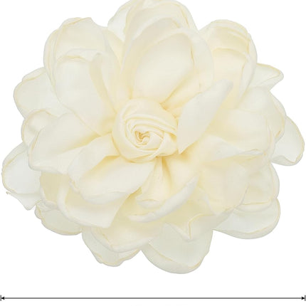 Rose Flower Hair Clips, Fabric Brooch Pins for Women Wedding Party Dance Dress Clothes Accessories Valentine's Day Gifts Cream -.