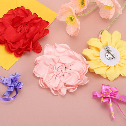 Rose Flower Hair Clips, Fabric Brooch Pins for Women Wedding Party Dance Dress Clothes Accessories Valentine's Day Gifts Cream -.