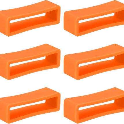 Watch Band Holder Loop, Silicone Replacement Fastener Rings Strap Keeper Orange 26mm.