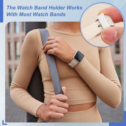 Watch Band Holder Loop, Silicone Replacement Fastener Rings Strap Keeper Orange 26mm.
