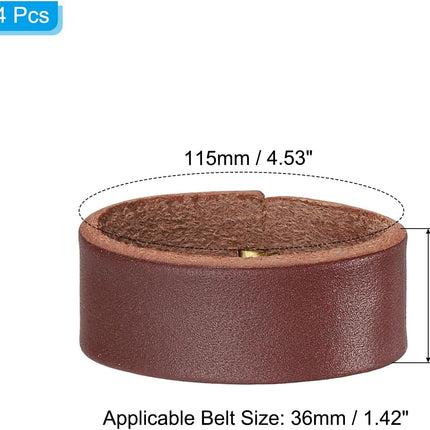 Leather Loop Keeper, Loops Belt Keeper Retainer Straps Replacement Reddish Brown 1.5"/1.6".