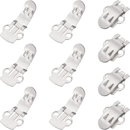 14mm x 30mm Shoe Clips, 10 Pcs Flat Blank Clips Supplies Embellishments for DIY Crafts Decoration Project Shoes Silver -.