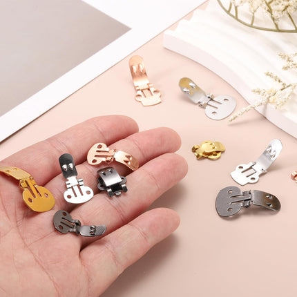 14mm x 30mm Shoe Clips, 10 Pcs Flat Blank Clips Supplies Embellishments for DIY Crafts Decoration Project Shoes Silver -.