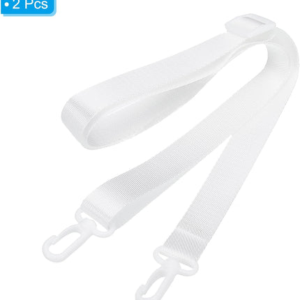 125cm x 2cm Replacement Shoulder Strap, 2 Pack Adjustable Swivel Clips Hook Buckle Slide Crossbody Bag Belt for Water Bottle Carrier Sling Bag, White -.