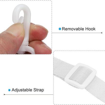 125cm x 2cm Replacement Shoulder Strap, 2 Pack Adjustable Swivel Clips Hook Buckle Slide Crossbody Bag Belt for Water Bottle Carrier Sling Bag, White -.
