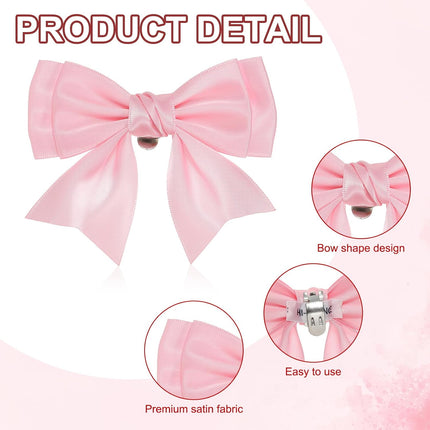 Women Bow Shoe Clips, 4 Pcs Satin Elegant Detachable Bowknot Cute Embellishment Buckle for Decoration Wedding Party, Light Pink -.