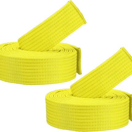 Taekwondo Colored Ranking Belts, Polyester Martial Arts Judo Karate Belt for Coach Teaching Practice Yellow 1.6IN x 7.2FT.