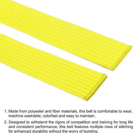 Taekwondo Colored Ranking Belts, Polyester Martial Arts Judo Karate Belt for Coach Teaching Practice Yellow 1.6IN x 7.2FT.