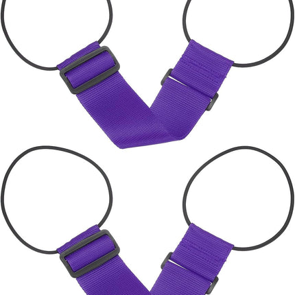 Luggage Straps Bag Bungee, 2 Pcs Suitcase Adjustable Belt for Add a Easy to Travel Elastic Strap Handle Handbag Backpack, Purple -.