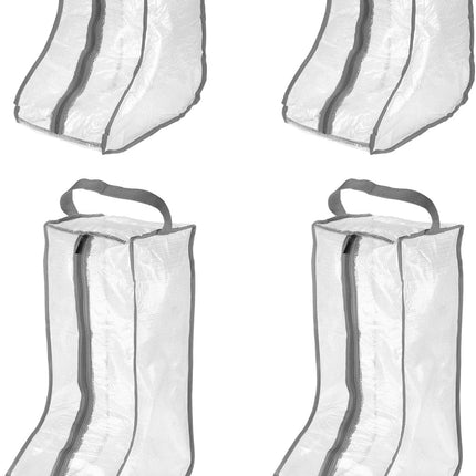 Boots Storage Bags, 4 Pack Waterproof Tall/Short Boot Carry Organizer Protector for Travel Daily Use, Gray -.