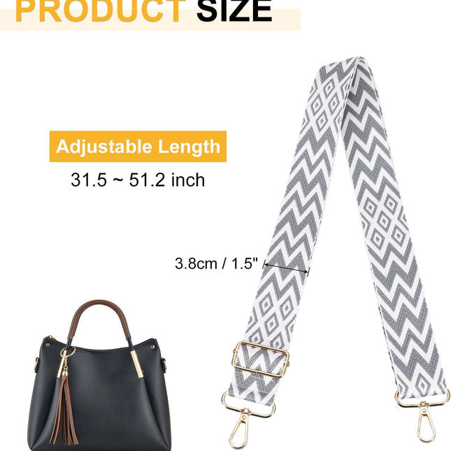 55in Purse Straps Replacement Crossbody, Bag Crossbody Universal Adjustable Canvas Bohemian for Purses Handbags Guitar, Gray -.