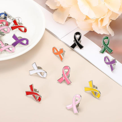 Ribbon Pins, Awareness Pins with Secure Clutch Back Enamel Lapel Brooch for Public Charity Support Fundraiser Events Yellow -.