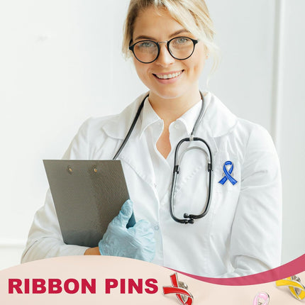 Ribbon Pins, Awareness Pins with Secure Clutch Back Enamel Lapel Brooch for Public Charity Support Fundraiser Events Yellow -.