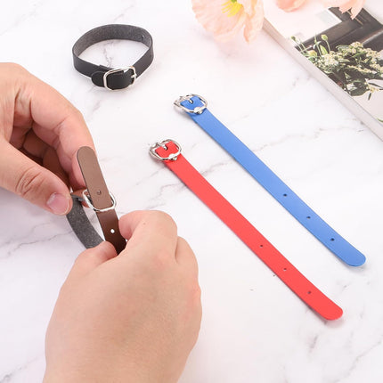 Luggage Tag Strap, 10 Pcs PU Leather Extender Buckle Straps Strap Holder Adjustable for Suitcase Hanging Accessories Travel, Black -.