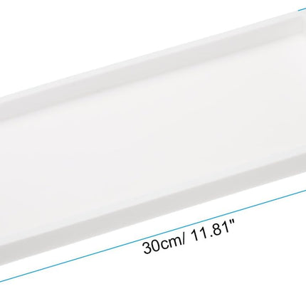 Silicone Bathroom Tray, 12" x 5" Soap Dispenser Tray Jewelry Organizer Dish for Restroom, Dresser, Kitchen Sink Jewelry, Coin, Key, Pure White 11.8" 4.9" 0.8".