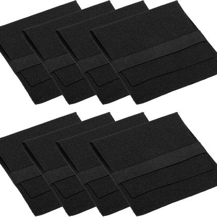 10x10cm Jewelry Pouches with Band, 8 Pack Microfiber Portable Soft Storage Bags Packaging for Necklace Bracelet Earring Watch Rings Brooch, Black -.