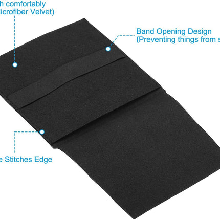10x10cm Jewelry Pouches with Band, 8 Pack Microfiber Portable Soft Storage Bags Packaging for Necklace Bracelet Earring Watch Rings Brooch, Black -.