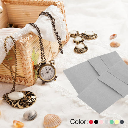 10x10cm Jewelry Pouches with Band, 8 Pack Microfiber Portable Soft Storage Bags Packaging for Necklace Bracelet Earring Watch Rings Brooch, Black -.