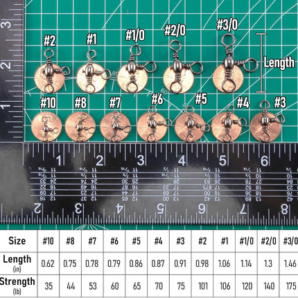 30 Pack Fishing 3 Way Swivels, 35-175LB, Three Barrel Swivels Tackle Catfish Rig - #10-35LB.