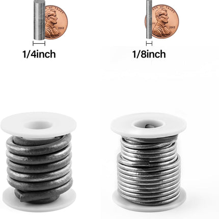 Solid Core Lead Wire 1LB/2LB(1/4",1/8"),High-Density Fishing Line Soft Sinker Weight Dragging Drifting Fly Tying Crafting Material - 1/4"-2LB.