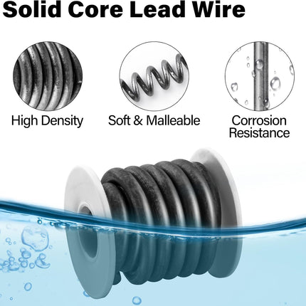 Solid Core Lead Wire 1LB/2LB(1/4",1/8"),High-Density Fishing Line Soft Sinker Weight Dragging Drifting Fly Tying Crafting Material - 1/4"-2LB.