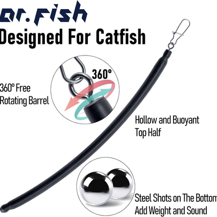 6 Pack Dragging Weights for Catfishing, Drifting Weight Freshwater Fishing Sinkers Bottom Search Slip Stick Trolling Catfish Tackle Gear - 3oz-6.