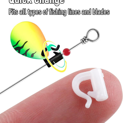 100 Pack Quick Change Spinner Clevis Plastic Blade Snaps Lure Making Supplies Walleye Rig Inline Parts Black/100 -.