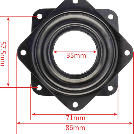 4 Pack 2.8 Inches Lazy Susan Turntable, 5/16 Inch Thick & 100 LB Capacity,Black.