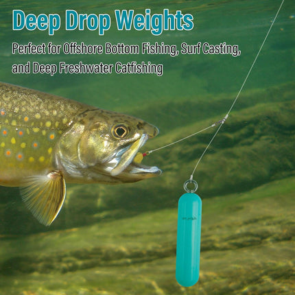 Lead Free Fishing Weights, 200g-1000g Heavy Sinkers Eco-Friendly Cylindrical Deep Drop Weights Steel for Saltwater Grouper, Drum, Pompano Bottom - 400g/14oz-3pcs.