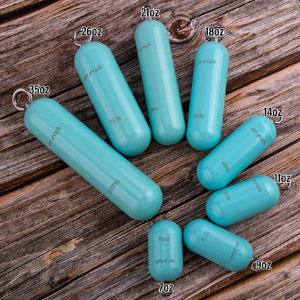 Lead Free Fishing Weights, 200g-1000g Heavy Sinkers Eco-Friendly Cylindrical Deep Drop Weights Steel for Saltwater Grouper, Drum, Pompano Bottom - 400g/14oz-3pcs.