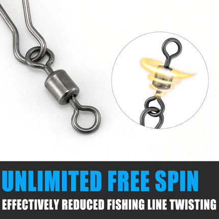 20 Pack Fishing Speed Clips with Barrel Swivel, Stainless Steel Lure Quick Snap Swivels Freshwater - #5-71LB.