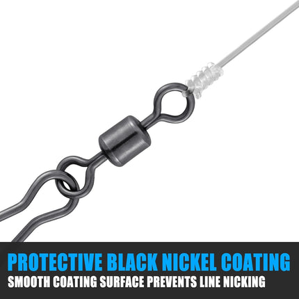 20 Pack Fishing Speed Clips with Barrel Swivel, Stainless Steel Lure Quick Snap Swivels Freshwater - #5-71LB.