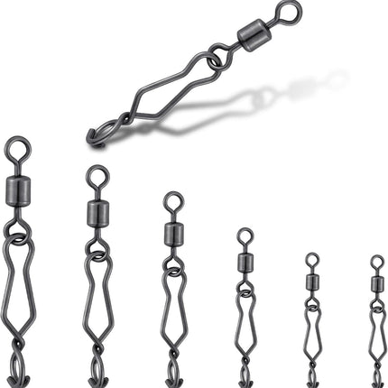 20 Pack Fishing Speed Clips with Barrel Swivel, Stainless Steel Lure Quick Snap Swivels Freshwater - #5-71LB.