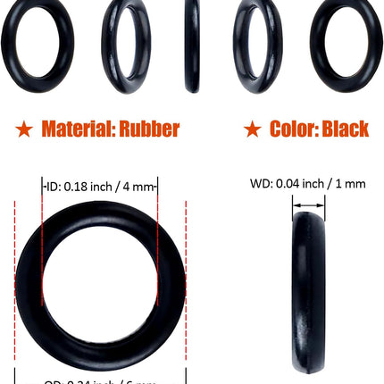 200 Pcs Archery Arrow Broadhead O-Rings 1/4inch Field Points Tips Replacement Rubber Bands for Preventing Loosening Accessories -.
