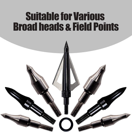 200 Pcs Archery Arrow Broadhead O-Rings 1/4inch Field Points Tips Replacement Rubber Bands for Preventing Loosening Accessories -.