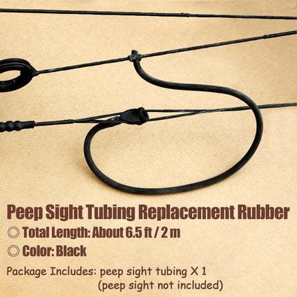 6.5 Ft Archery Bow Peep Sight Tubing Durable Replacement Rubber Tube for Compound Accessories Black -.