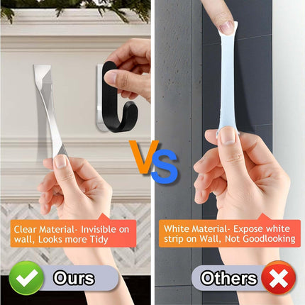 100pcs Clear Picture Hanging Strips,3m Invisible Refill Poster Sticker Heavy Duty Wall Hangers No Damage Removable Double Side Small Adhesive Tape for Hooks Decor Home Classroom Office 0.6"×1.6".