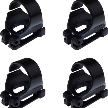 4 Pack Scuba Dive Universal Plastic Clip Snorkel Keeper Tube Holder, Black.