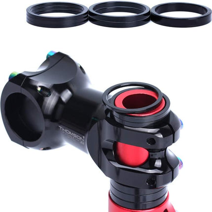 8 PCS Bicycle Headset Spacer Bike Handlebar Stem Spacers Threadless Aluminum Alloy Set Fit 1 1/8-Inch For MTB BMX Mountain Road Bikes Cycling 2MM 3MM 5MM 10MM(Black) -.