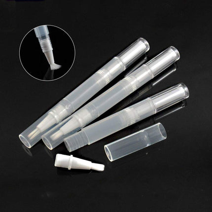 20 PCS Cuticle Oil Pens Transparent Twist Cosmetic Container Empty Nail Pen With Brush Tip Lip Gloss Refillable Eyelash Growth Liquid Tube 10 Transfer Pipettes 2 Stickers white-20 -.