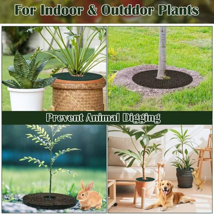 2pcs Double Side Rubber Tree Mulch Ring, 12In Heavy Duty Recycled Mat Natural Look Root Protector Reversible Round Ring for Prevent Animal Dig, (Green Brown) Green-2 -.