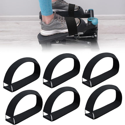 Adjustable Pedal Straps for Ellipse Leg Exerciser Machine, Feet Strap Under The Desk Training Fitness Home Office Sports Accessories Fit Foot Prevent Slipping Black -.