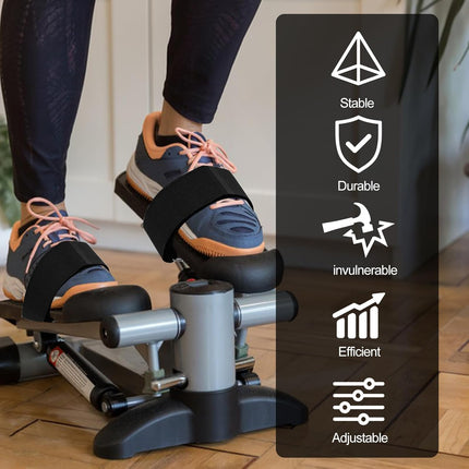 Adjustable Pedal Straps for Ellipse Leg Exerciser Machine, Feet Strap Under The Desk Training Fitness Home Office Sports Accessories Fit Foot Prevent Slipping Black -.