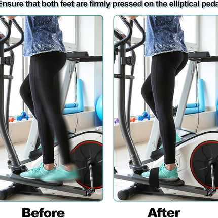 Adjustable Pedal Straps for Ellipse Leg Exerciser Machine, Feet Strap Under The Desk Training Fitness Home Office Sports Accessories Fit Foot Prevent Slipping Black -.