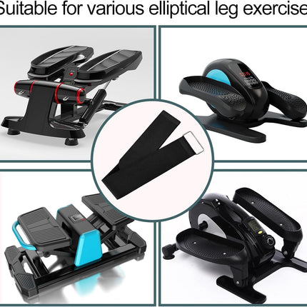 Adjustable Pedal Straps for Ellipse Leg Exerciser Machine, Feet Strap Under The Desk Training Fitness Home Office Sports Accessories Fit Foot Prevent Slipping Black -.